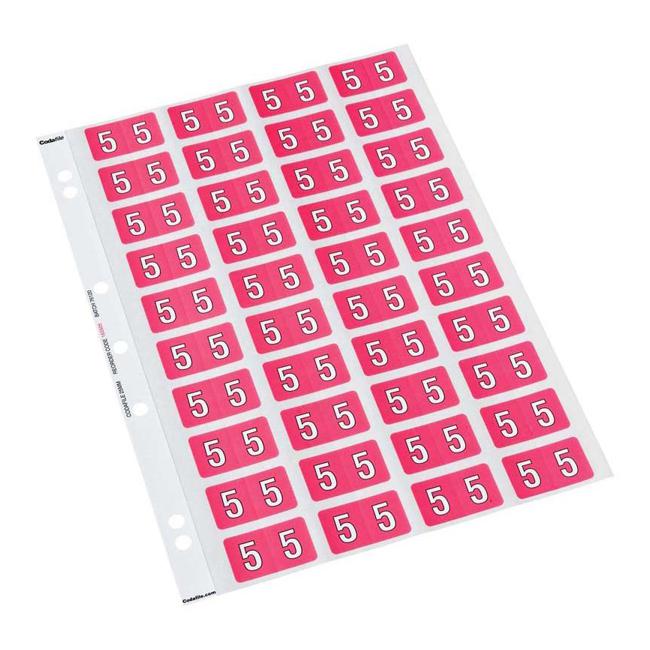 Codafile Label Numeric 5 25mm Pack 5 Sheets