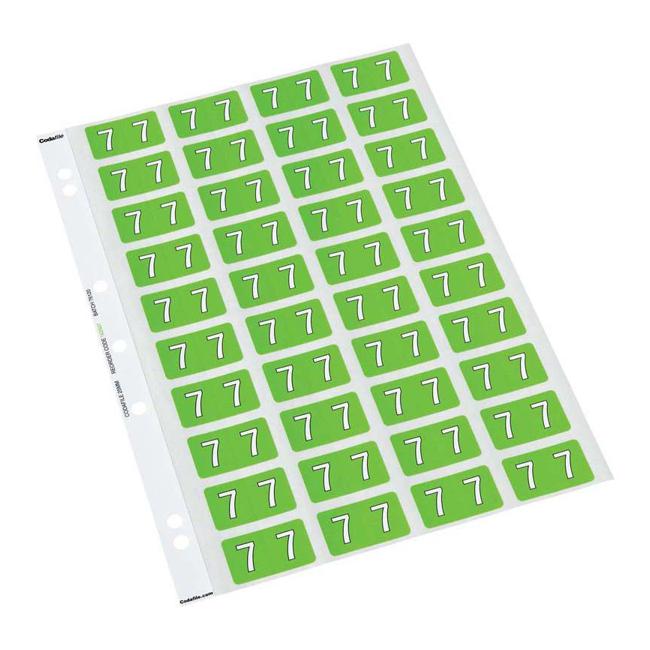 Codafile Label Numeric 7 25mm Pack 5 Sheets
