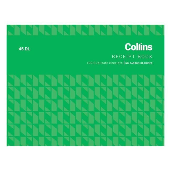 Collins Cash Receipt 45dl Duplicate No Carbon Required