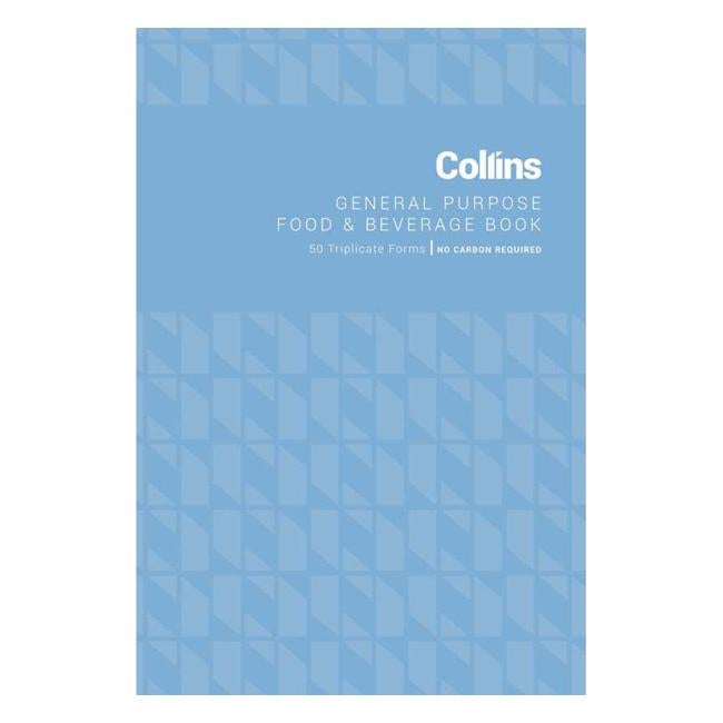 Collins General Purpose Food & Beverage Triplicate 50 Leaf No Carbon Required