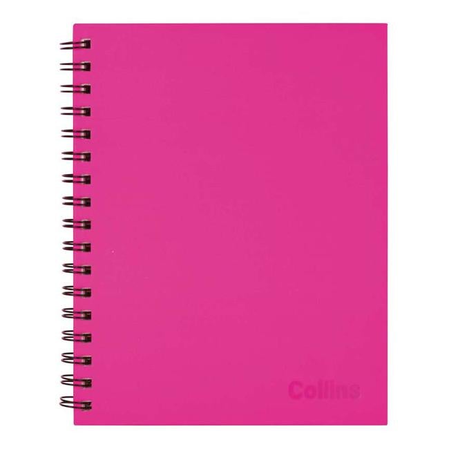 Collins Notebook Wiro 225x175 Shocking Pink 100 Leaf Side Opening