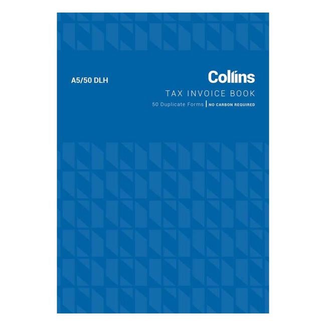Collins Tax Invoice A5/50dlh Duplicate No Carbon Required