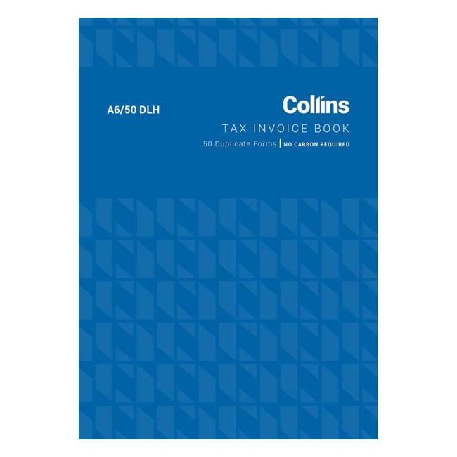 Collins Tax Invoice A6/50dlh Duplicate No Carbon Required