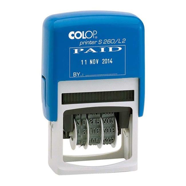 Colop Stamp Dater S260 L2 Paid Stamp Dual Colour
