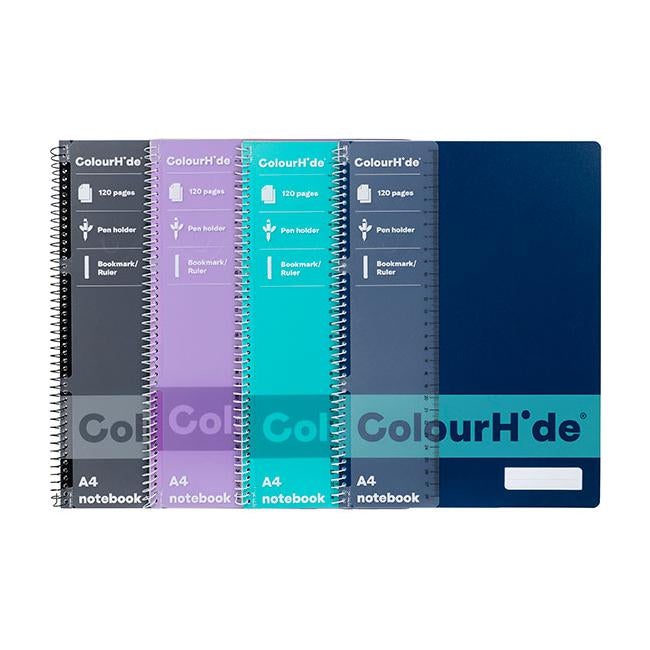 Colourhide notebook a4 120pg pk4