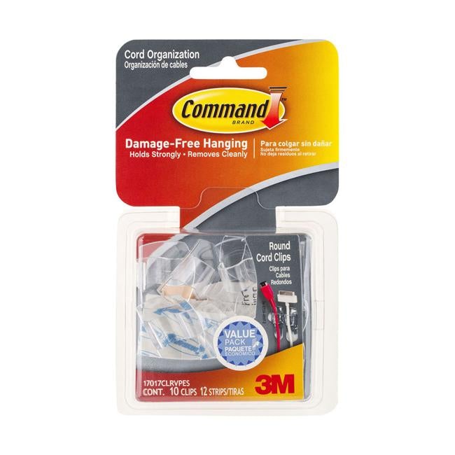 Command Cord Clips 17017CLR-VP Clear Value Pack of 10