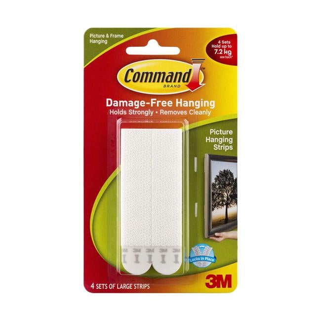 Command Picture Hanging Strips 17206 Large White Pack of 4