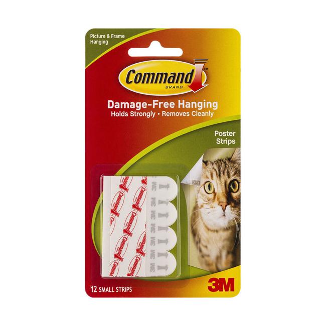 Command Poster Strips 17024 Small White Pk/12