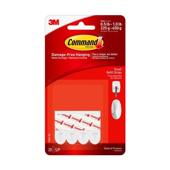 Command Refill Strips 17022 Small White Pk/20