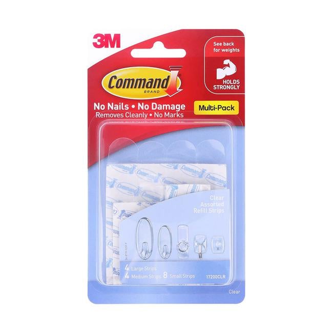 Command Refill Strips 17200CLR Assorted Clear Pk/16
