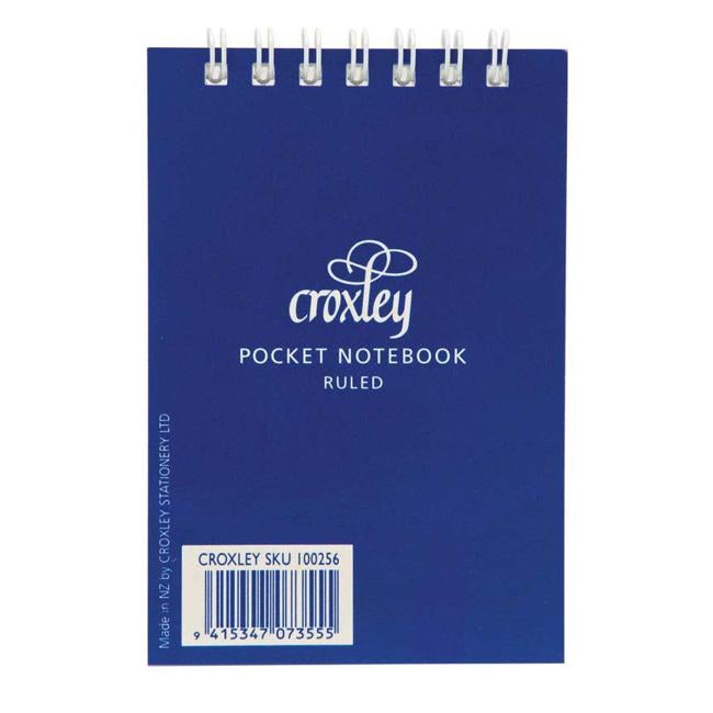 Croxley Notebook Pocket Top Opening 76x111mm Blue Cover 50lf