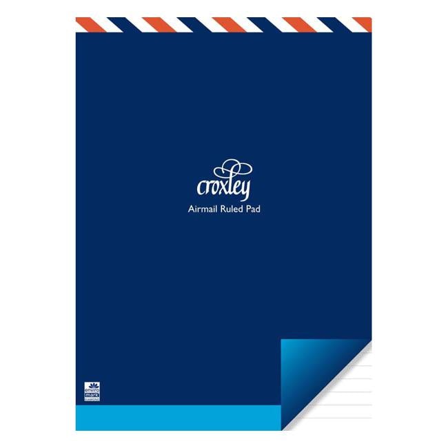 Croxley Pad Size 2 222x159mm Airmail Ruled 45 Leaf