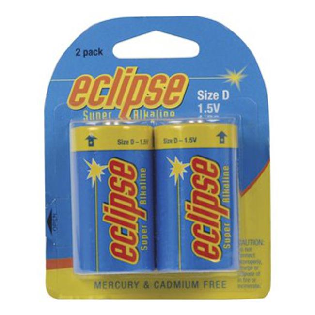 D Size Alkaline - Eclipse Batteries - Pk. 2